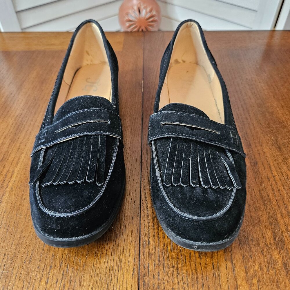 J. G. Penny Loafer, Black, Fringe, Woman's Size 10